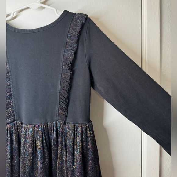 Hanna Andersson Black Multicolor Shimmer Iridescent Long Sleeve Dress Size US 5 - Picture 5 of 14